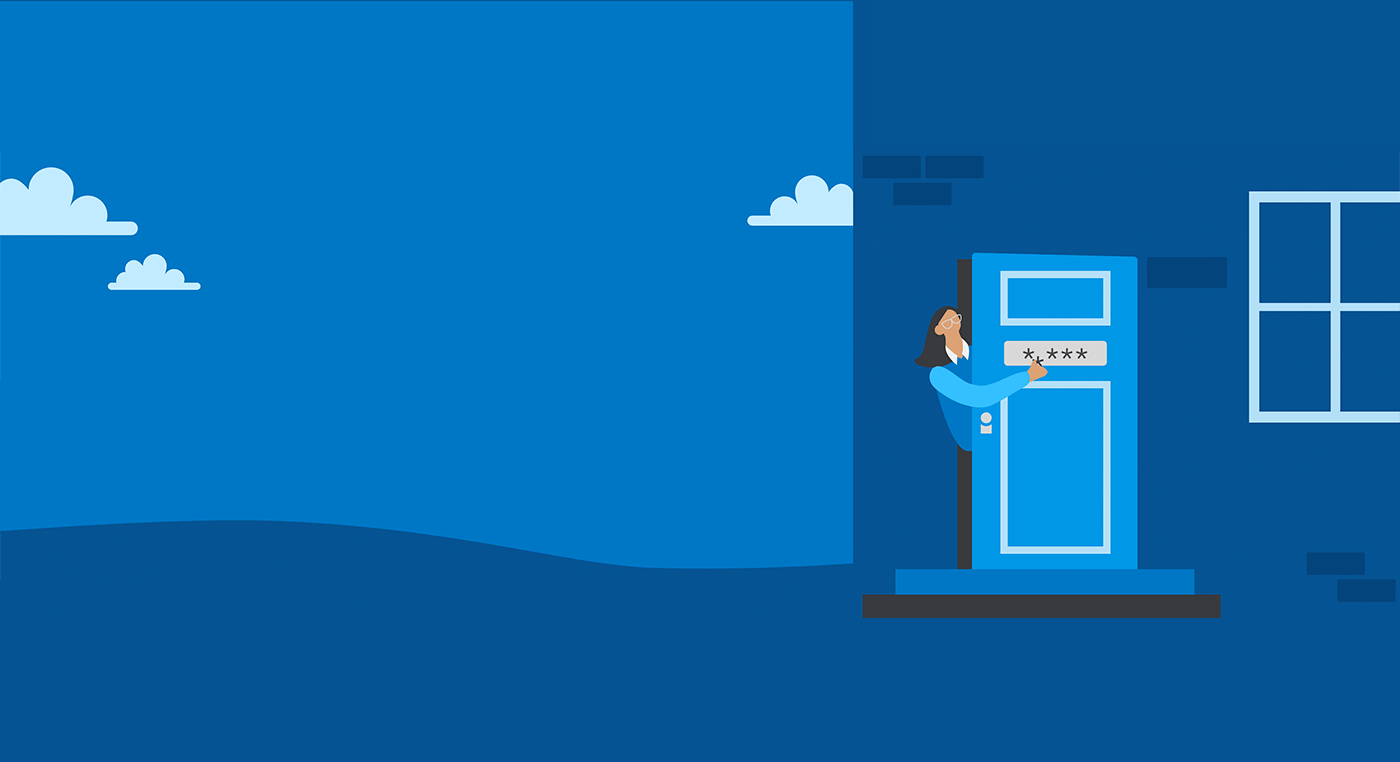 Intuit Privacy - Illustration of a woman standing near the door
