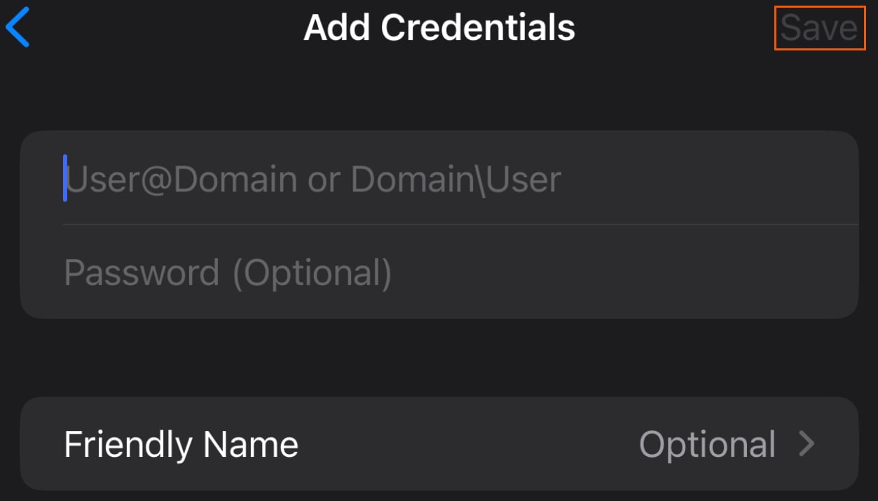 Add Credentials