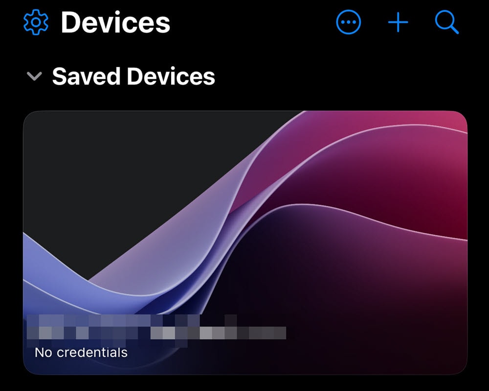 Saved Devices