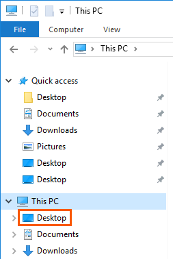 Desktop under this pc