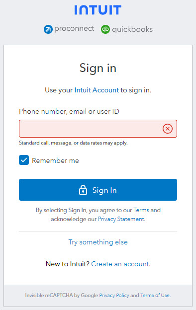 A screen shot of the Sign in screen with a blank field for phone number, email or user ID.