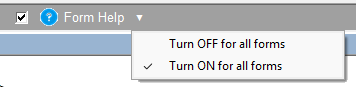 Form help dropdown menu options screenshot