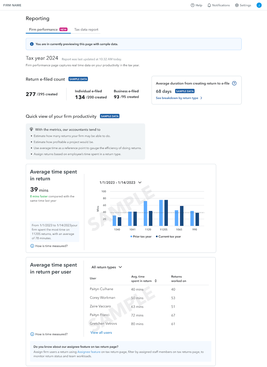 reporting tab view