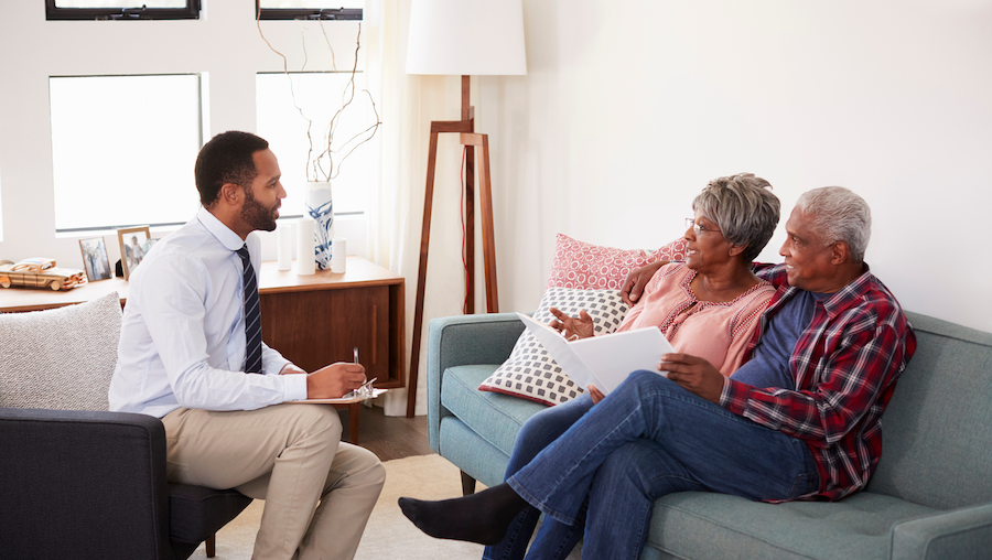 Tax advisor visiting with a semi-retired couple.