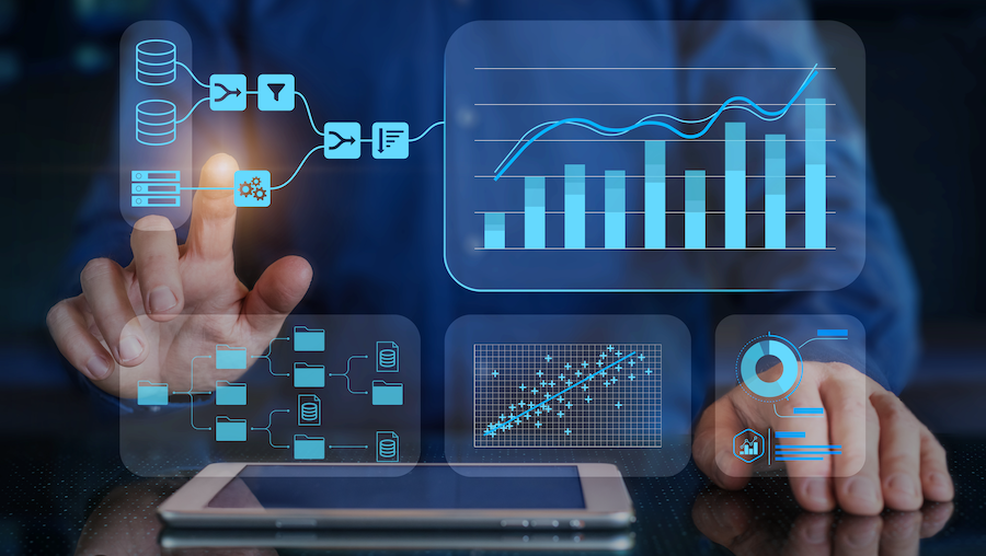 Accountant tapping into KPIs for his clients.