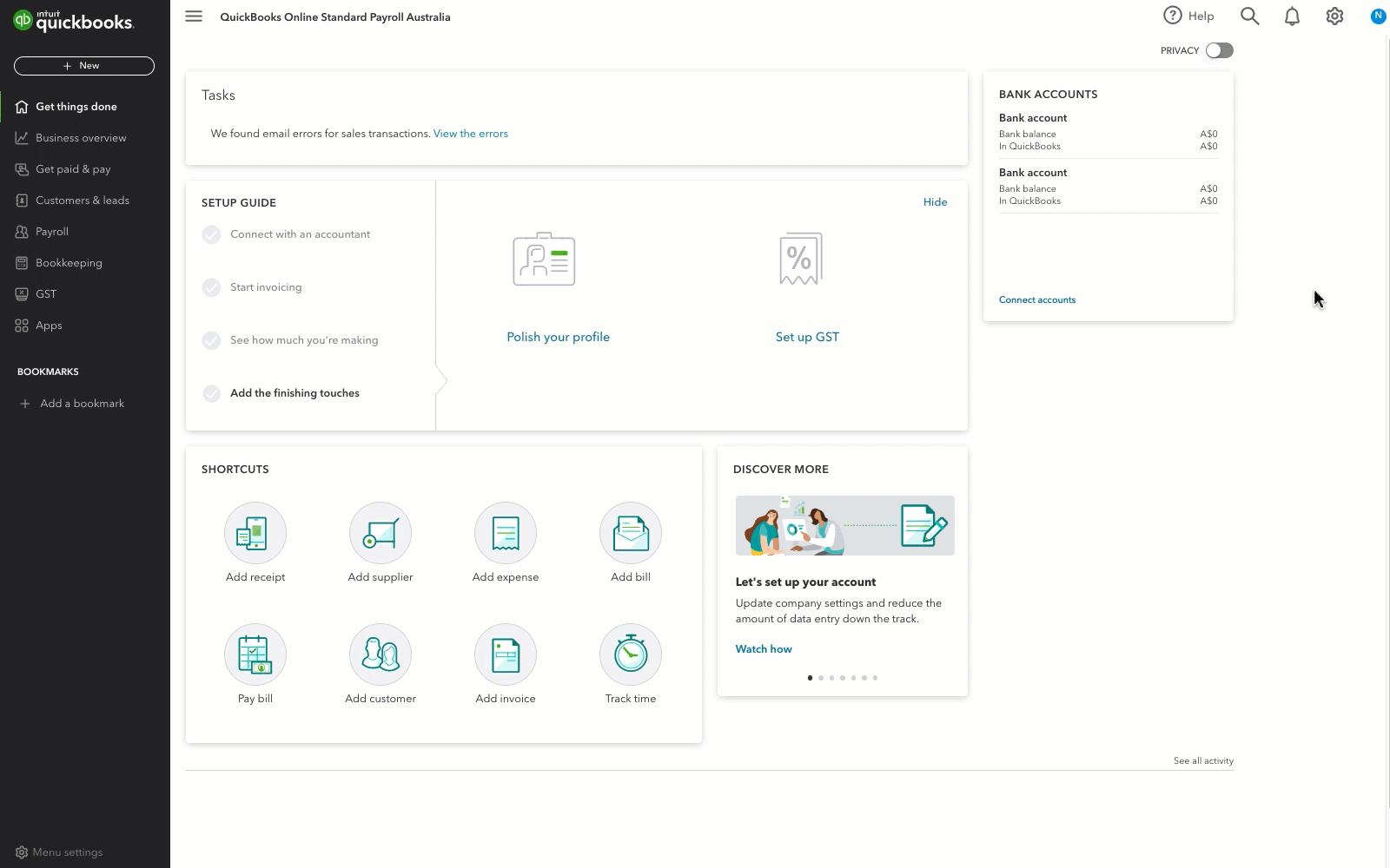 Gif explaining how to close your books in QuickBooks Online.