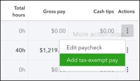 Add tax-exempt pay action
