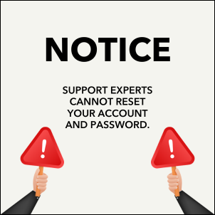Notice for customers that Intuit experts cannot reset account password