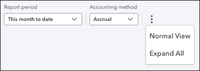 Image showing the expand/collapse option for Modern View reports.