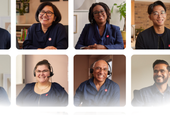 Collage of Turbotax tax experts smiling warmly.