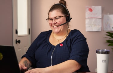 A TurboTax expert working in her home office.