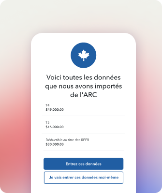 L’appli mobile TurboImpôt UI avec l’en-tête « Voici les feuillets que nous avons importés de l’ARC ».