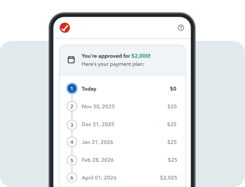 An illustration of a smartphone showing a loan payment plan.