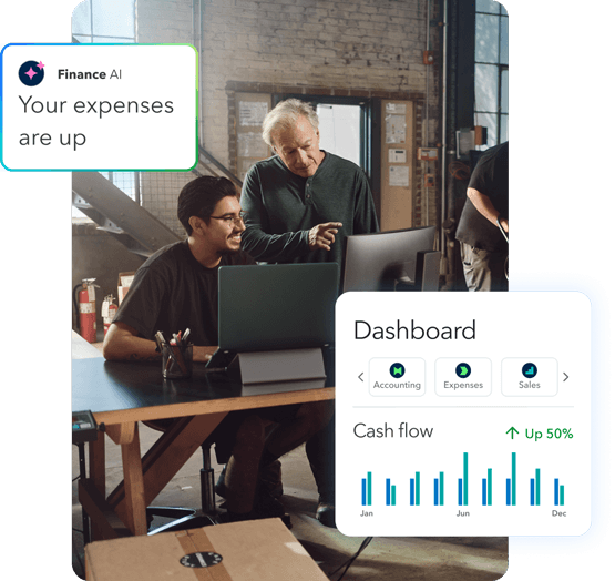 Team reviews finance dashboard in modern office